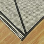 Hand Block Printed Black Cotton Area Rug