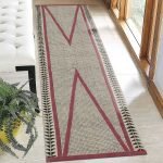 Hand Block Printed Red Cotton Area Rug