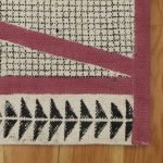 Hand Block Printed Red Cotton Area Rug