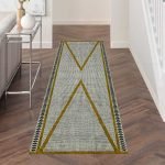 Hand Block Printed Yellow Stair Runner Rug