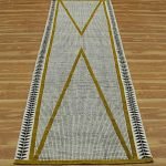 Hand Block Printed Yellow Stair Runner Rug