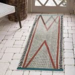 Hand Block Printed Black Geometric Cotton Rug
