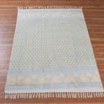 Blue Hand Block Printed Bedroom Area Rug