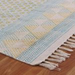 Blue Hand Block Printed Bedroom Area Rug
