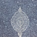 Hand Block Printed Blue Striped Cotton Area Rug