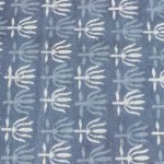 Hand Block Printed Blue Cotton Area Rug