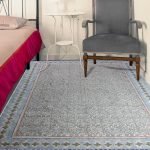 Brown Hand Embroidered Block Printed Area Rug