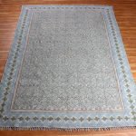 Brown Hand Embroidered Block Printed Area Rug
