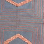 Hand Block Printed Tufted Blue Cotton Rug