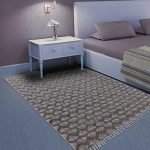 Gray Hand Block Printed Large Area Rug