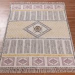 Natural Cotton Hand Block Printed Area Rug