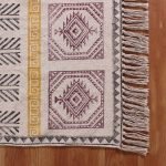 Natural Cotton Hand Block Printed Area Rug