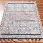 Hand Block Printed Brown Cotton Area Rug