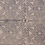 Hand Block Printed Brown Cotton Area Rug