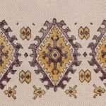 Hand Block Printed Beige Cotton Area Rug