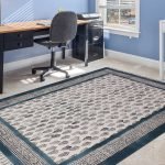 Hand Block Printed Black Cotton Area Rug