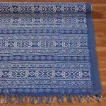 Hand Block Printed Blue Cotton Area Rug