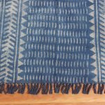 Blue Cotton Rug Block Printed Lobby Area Carpet