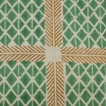 Green Hand Block Printed Large Area Cotton Rug