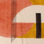 Hand Block Printed Beige Cotton Area Rug