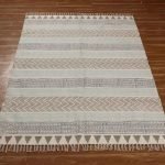 Striped Brown Hand Block Printed Cotton Rug
