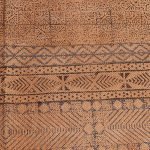 Abstract Brown Cotton Hand Block Printed Rug