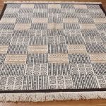 Hand Block Printed Brown Black Cotton Rug