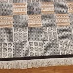 Hand Block Printed Brown Black Cotton Rug