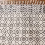 Grey Hand Block Printed Decor Cotton Rug