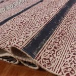 Red Geometric Hand Block Printed Cotton Rug