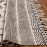 Moroccan Hand Block Printed Gray Beige Rug