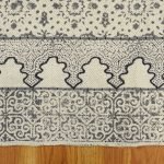 Hand Embroidery Modern Grey Cotton Area Rug