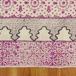 Hand Embroidery Cotton Pink Modern Large Lobby Area Rug