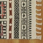 Embroidery Cotton Dhurrie For Home Hall Patio Area Rug