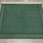 Green Hand Block Printed Cotton Garden Area Rug