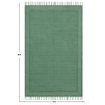 Green Hand Block Printed Cotton Garden Area Rug
