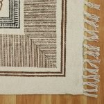 Home Decor Cotton Carpet Beige Printed Lobby Rug