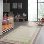 Geometric Beige Cotton Rug Printed Carpet