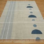 Home Décor Dhurrie Beige Block Printed Cotton Rug
