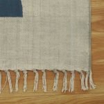 Home Décor Dhurrie Beige Block Printed Cotton Rug