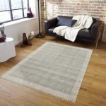 House Warm Cotton Dhurrie Hand Block Printed Black Rug