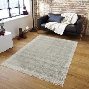 House Warm Cotton Dhurrie Hand Block Printed Black Rug