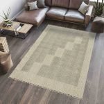 Natural Cotton Rug For Hallway Area Dhurrie