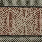 Black Cotton Lobby Rug Block Printed Garden Dhurrie