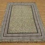 Brown House Warm Rug Block Printed Stair Dhurrie