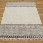 Black Cotton Bath Rug Hand Block Printed Warm Dhurrie
