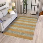 Cotton Block Printed Brown Kitchen Area Rug