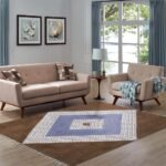 Multicolor Hand Block Printed Geometric Cotton Rug
