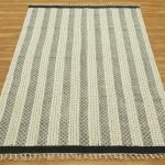 Cotton Dhurrie Brown Block Printed Large Area Rug
