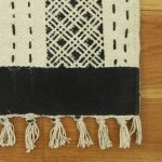 Cotton Dhurrie Brown Block Printed Large Area Rug